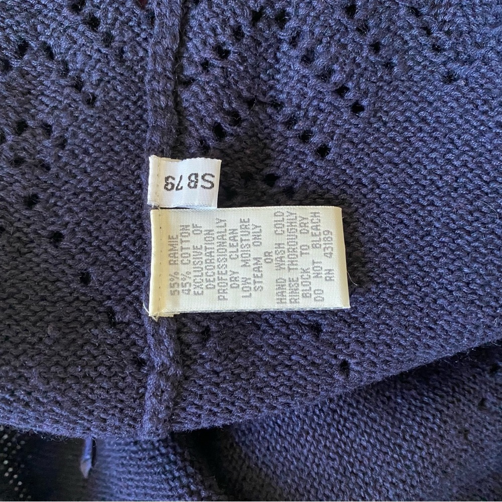 NWT ~ VTG ~ 1990s ~ Susan Bristol ~ Navy Sweater ~ Embroidered Flower ~ Size L - Picture 7 of 7